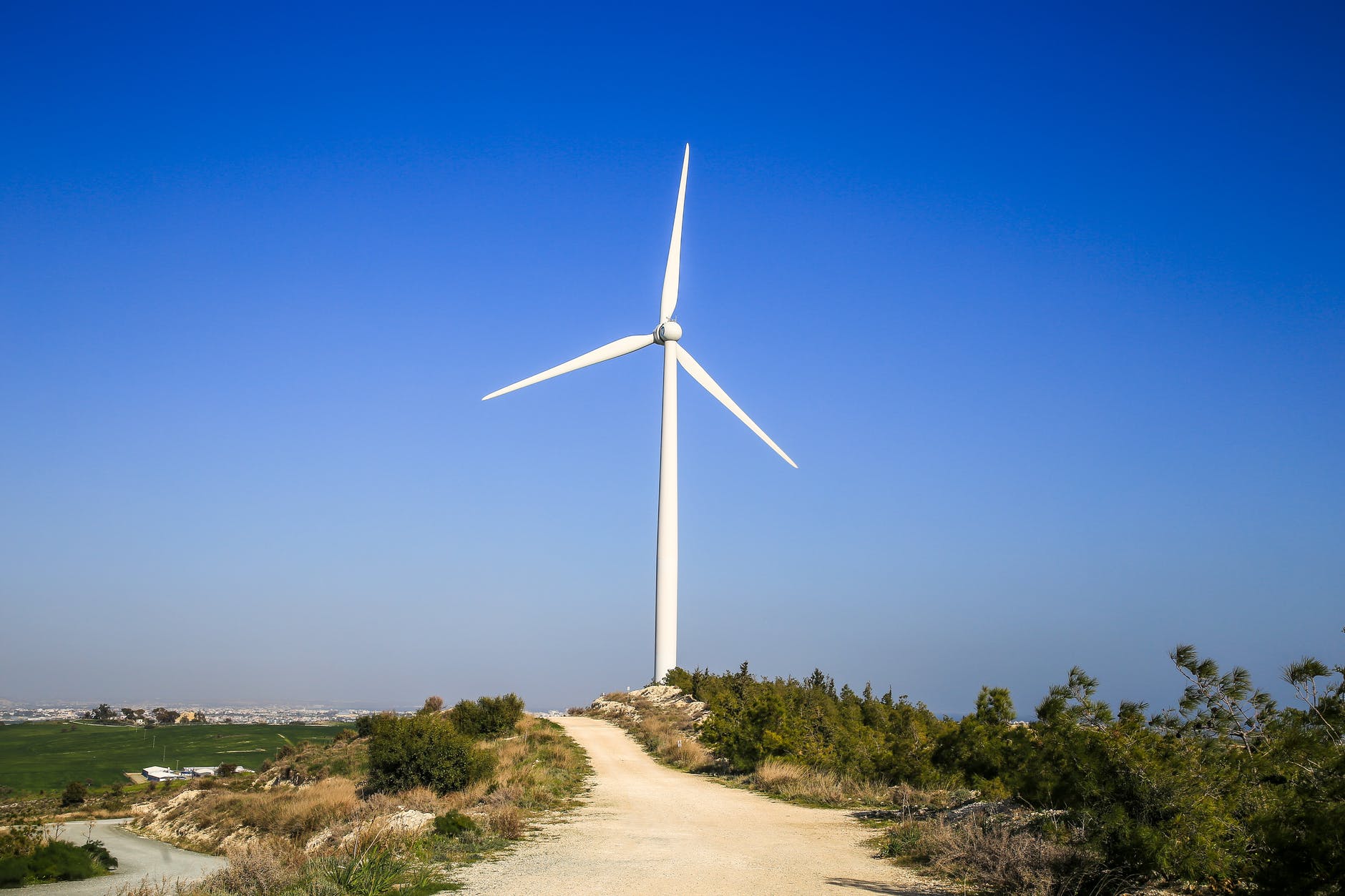 white wind turbine