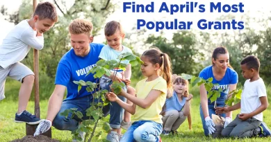 Spring time view of a community planting project, the scene shows volunteers teaching children how to plant and nurture growing things.