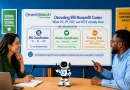 Decoding IRS Nonprofit Codes: What PC, PF, POF, and NTEE Actually Mean Diagram explaining IRS nonprofit codes PC, PF and POF alongside mission classifications and funding roles.